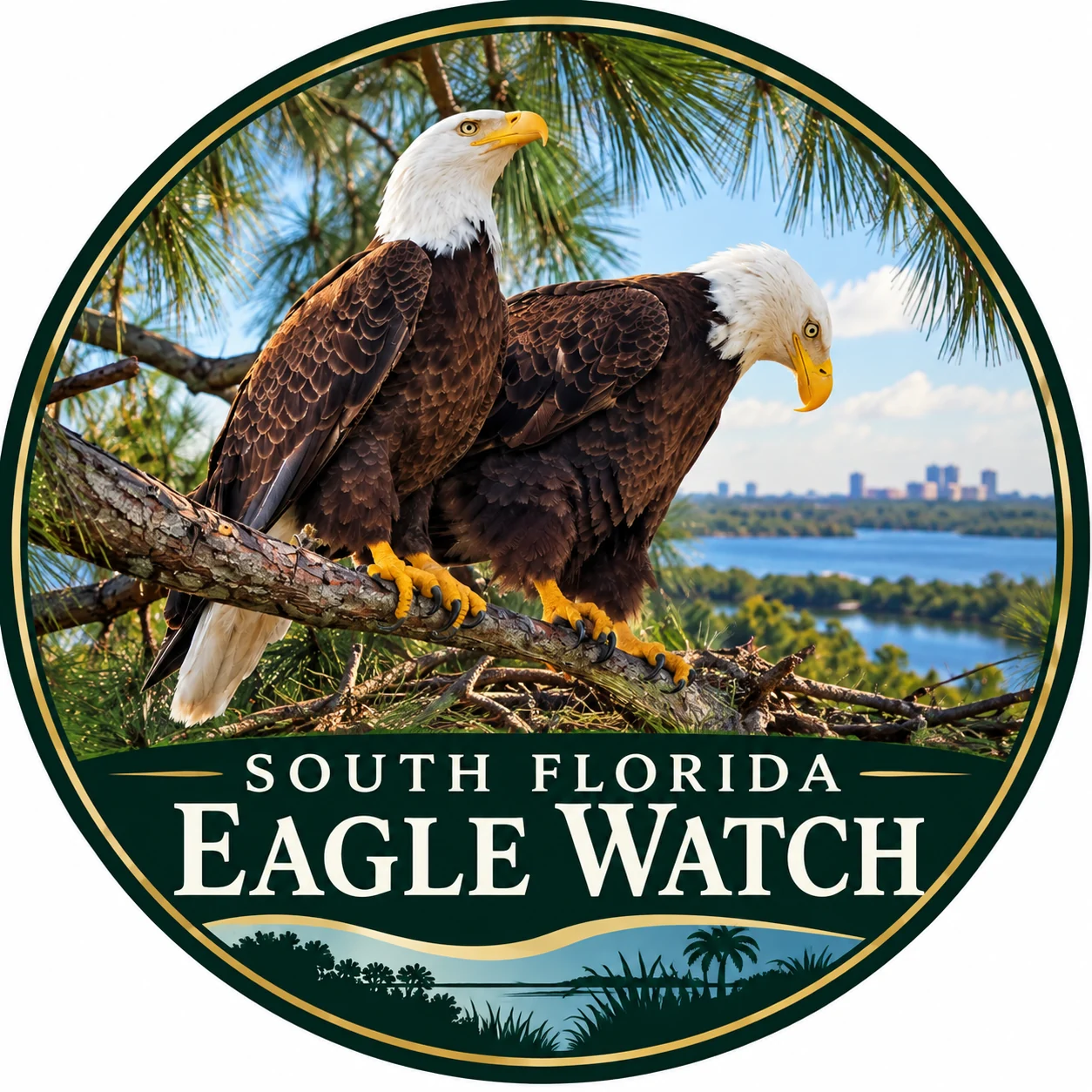 South Florida Eagle Watch logo featuring two bald eagles